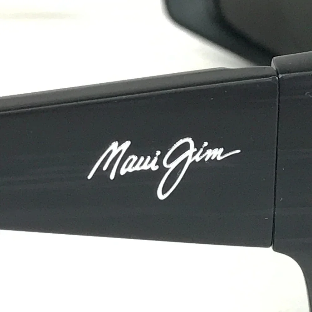 Maui Jim Sunglasses WASSUP MJ-123-02W Matte Black Woodgrain Neutral Gray Lenses